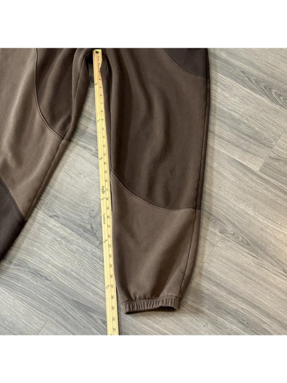Alo Yoga Make Waves Sweatpant Womens L Brown Colorblock Fleece Lined Lounge - Picture 11 of 12